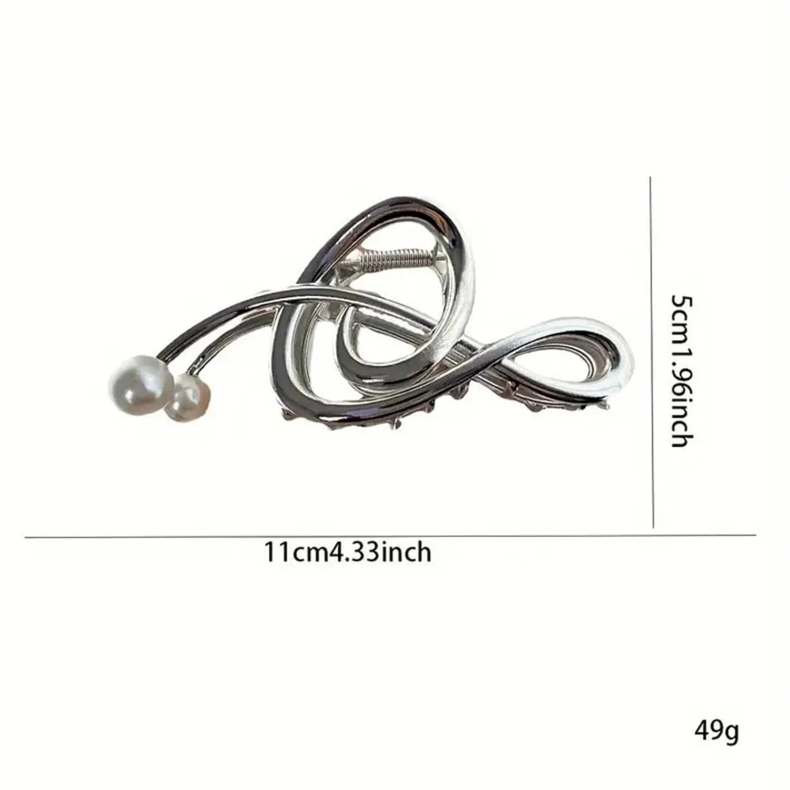 1PC　Treble Clef Hair Clips with Pearls, Metal Music Note Hair Accessories, Fashionable Hair Claws for Women's Chic Looks