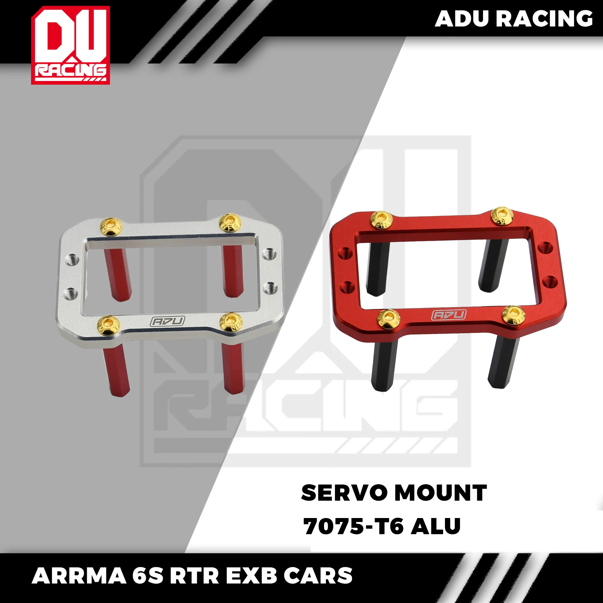 RC Servo Mount ADU Racing SERVO MOUNT CNC 7075 T6 ALUMINUM For ARRMA 6S 1/8 AND 1/7 V6