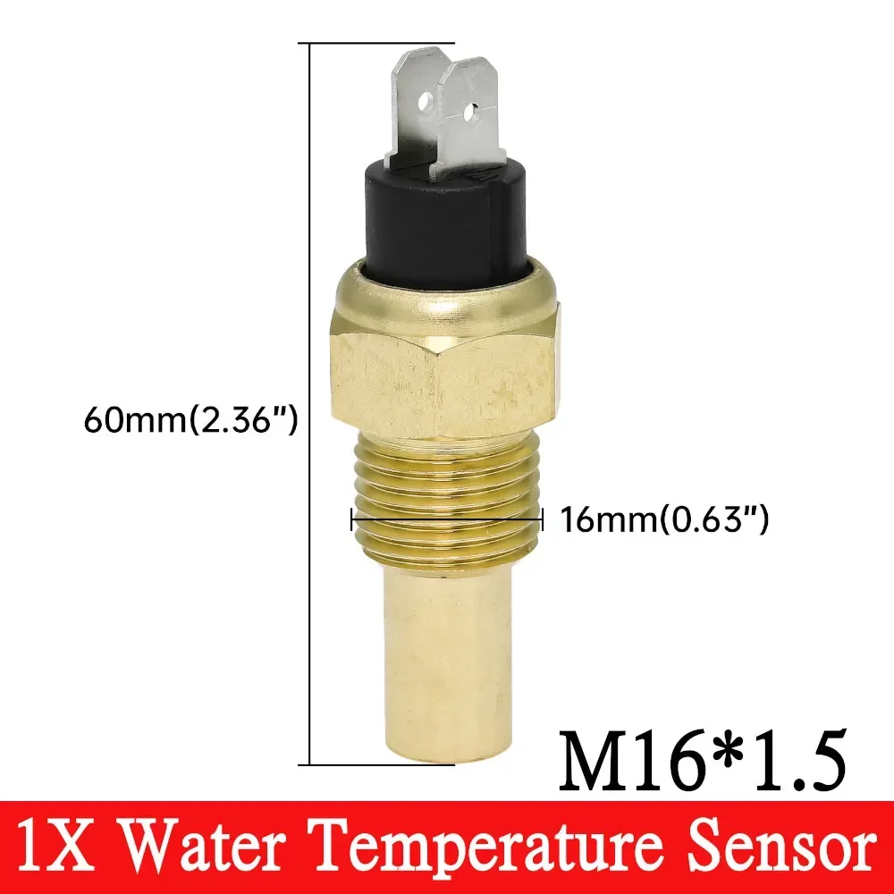 7 Colors Backlight 52MM Water Temperature Gauge 0~120℃ Water Temp Sensor 1/8NPT