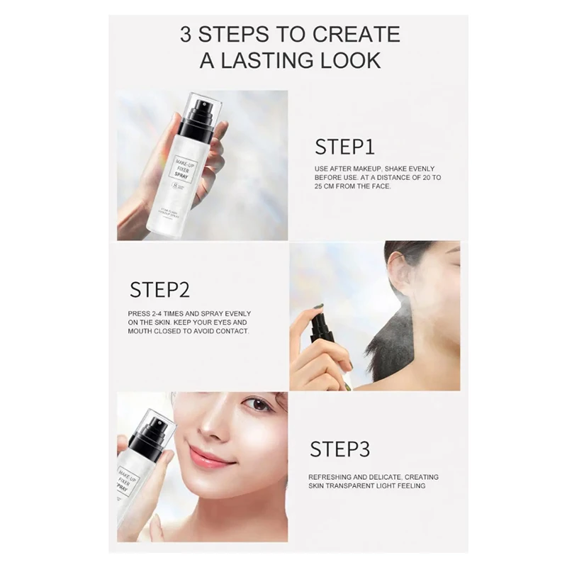 Makeup Fixing Spray 100ml Long Lasting Oil Control Makeup Fixer Spray Waterproof Sweatproof Hydrating Korean Cosmetics
