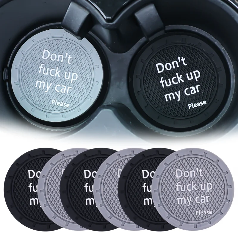 Letter Car Anti-Slip Water Cup Pad Coaster cup holder coasters car non slip mat non slip mat car coaster pads silicone anti slip pad silicone anti skid pad Silicone Auto Interior Accessories