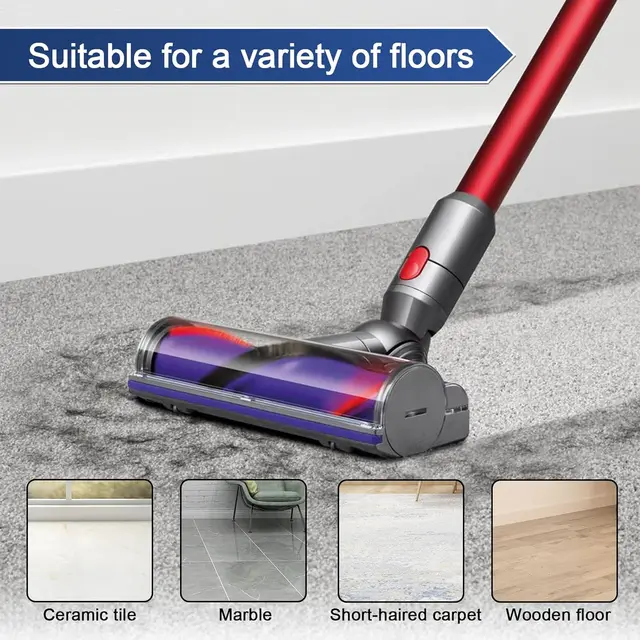 Электрическая вакуумная головка Direct Dirve для Dyson V7 V8 V10 V11 V15, насадка для паркетного пола, детали роликовой щетки с щетиной 6