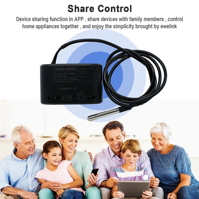 Tuya Smart WiFi Switch Temperature Sensor Monitor 7-32V 85-250V Monitoring Thermostat Passive Dry Contact Relay Work With Alexa 4