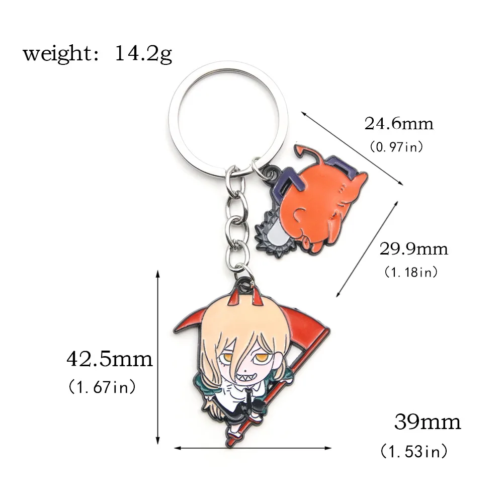 Hot Manga Anime Chainsaw Man Keychain Cosplay Kawaii Figures Pochita Power  Angel Metal chain Pendant Charm Key Chain Llaveros