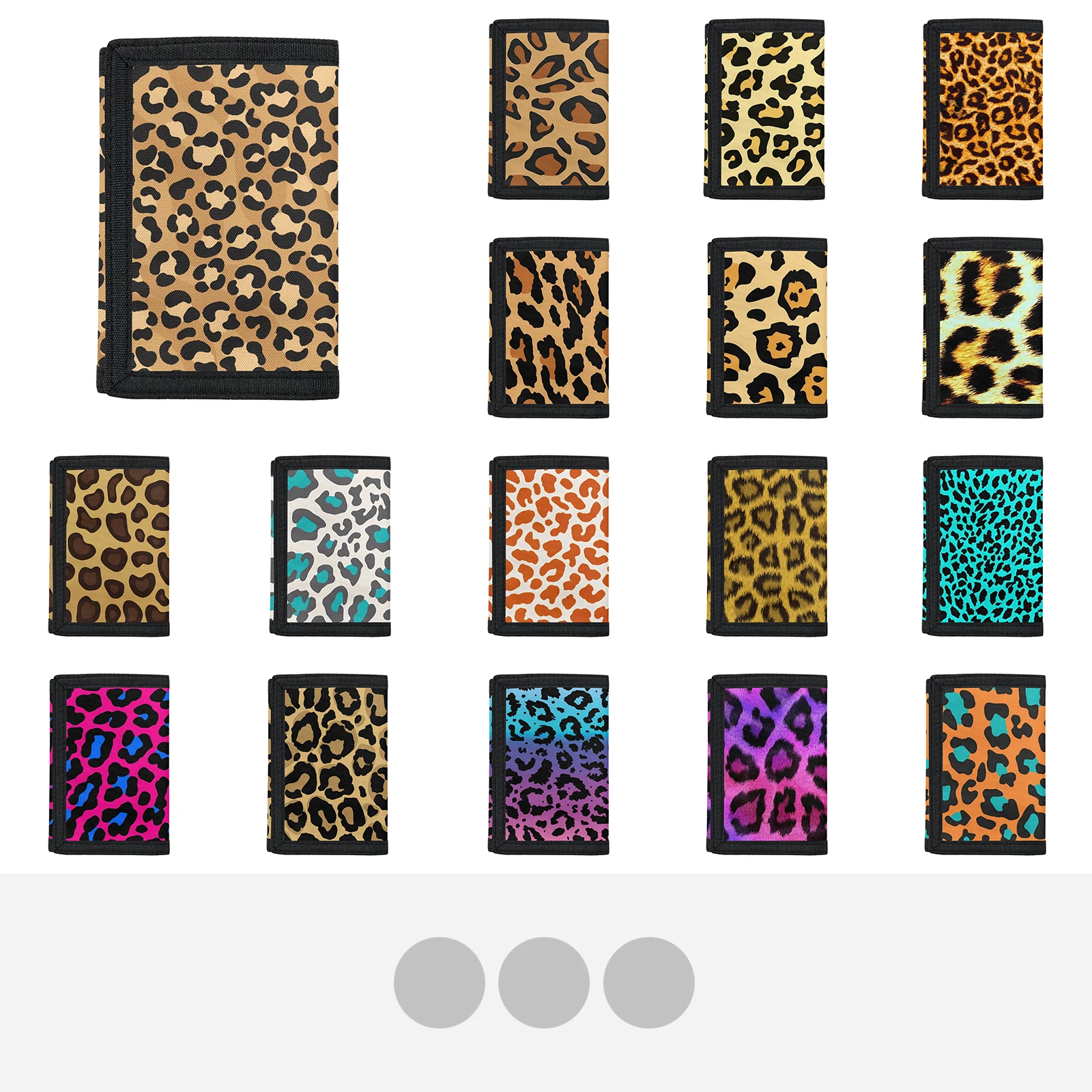 

Lightweight Folding Wallet Leopard Print Pattern Soft And Comfortable Polyester Fabric Suitable For Most Occasions Most People