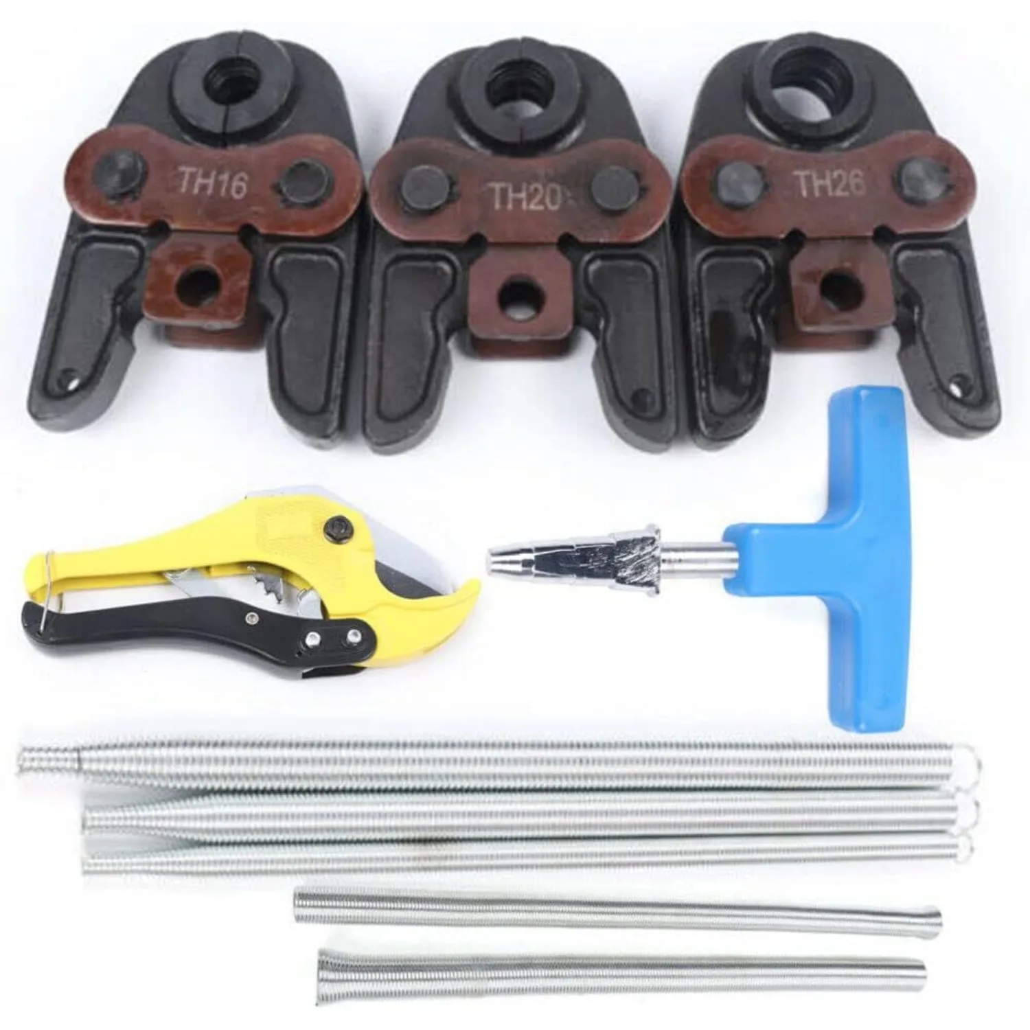 Professionelles Crimpwerkzeug-Set, 3-in-1-Backen aus legiertem Stahl (TH16/TH20/TH26) für Kupfer-/PEX-/PB-Rohre! mit rundem Erweiterungsgerät – Detail 7