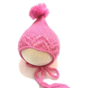 Puntelli per fotografia neonato Accessori per abbigliamento con cappello a cuffia in mohair Ball