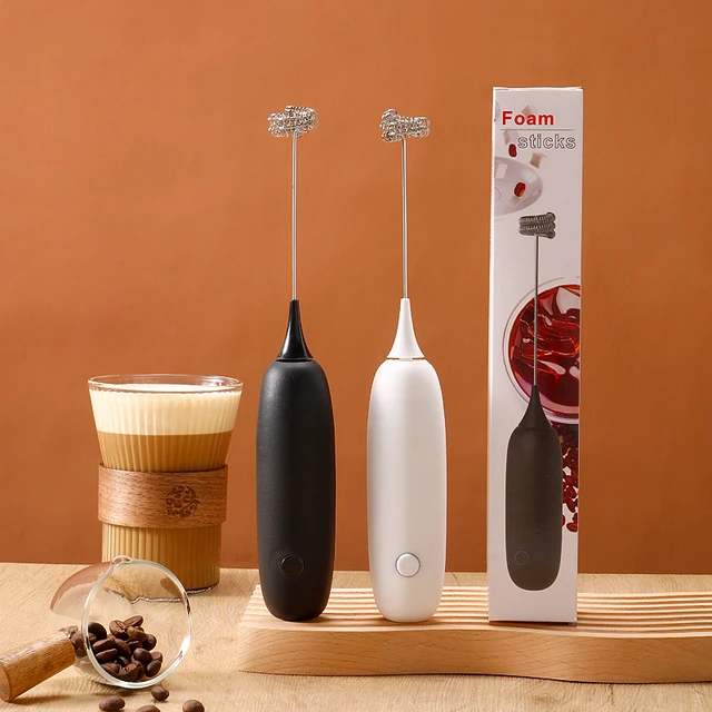 Battery Electric Milk Frother Handheld Egg Beater Coffee Maker Kitchen  Drink Foamer Whisk Mixer Coffee Creamer
