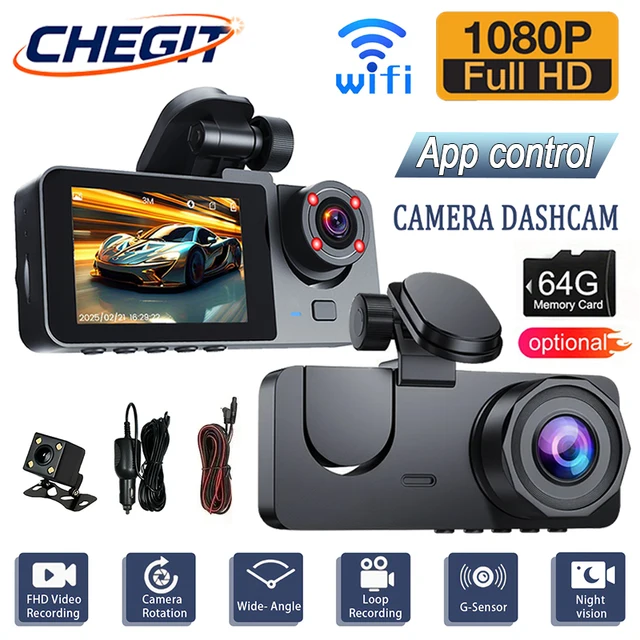Nouveau 1080P HD WIFI 2/3 caméra Dash Cam pour caméra de voiture enregistreur vidéo voiture DVR avant arrière caméra Vision nocturne accessoires de voiture 1