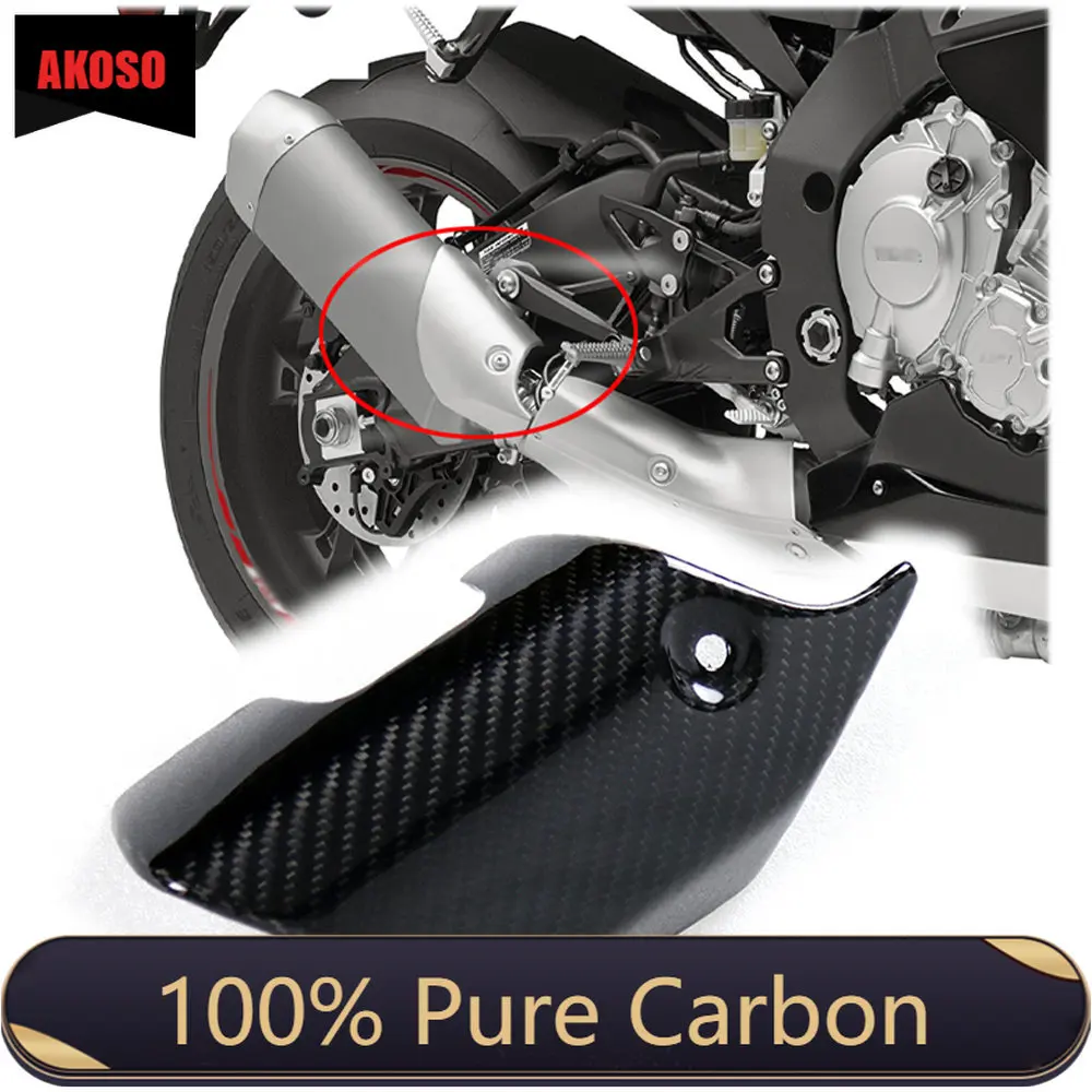 100% Dry Full Carbon Fiber Pre-Impregnato 3K Moto Copertura Di Scarico Protector Heat Shield Carene Kit Per Yamaha R1 R1M 2015-2019