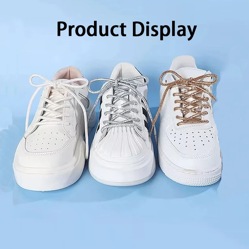 Glittering Metallic Sparkle Shoe Laces - Vibrant Shiny Replacement for Sneakers, Boots & Casual Shoes