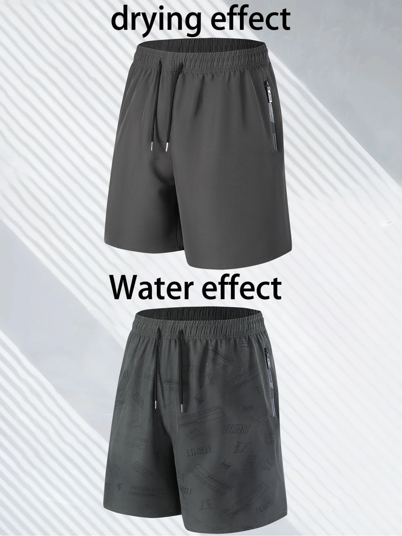 Men's Quick Dry Water Activated Color Changing Shorts Casual Beach Swim Trunks with Zipper Pockets Lightweight Breathable Runnin