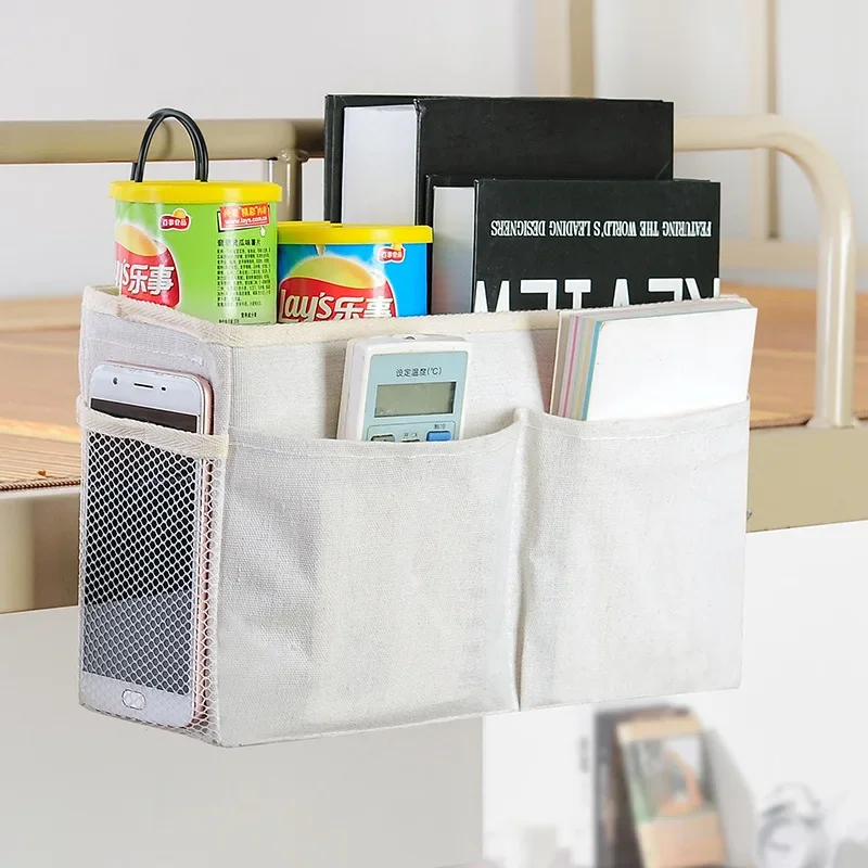 Dormitory storage bedside hanging basket student dormitory storage bag cotton fabric bedside storage storage hanging bag 2