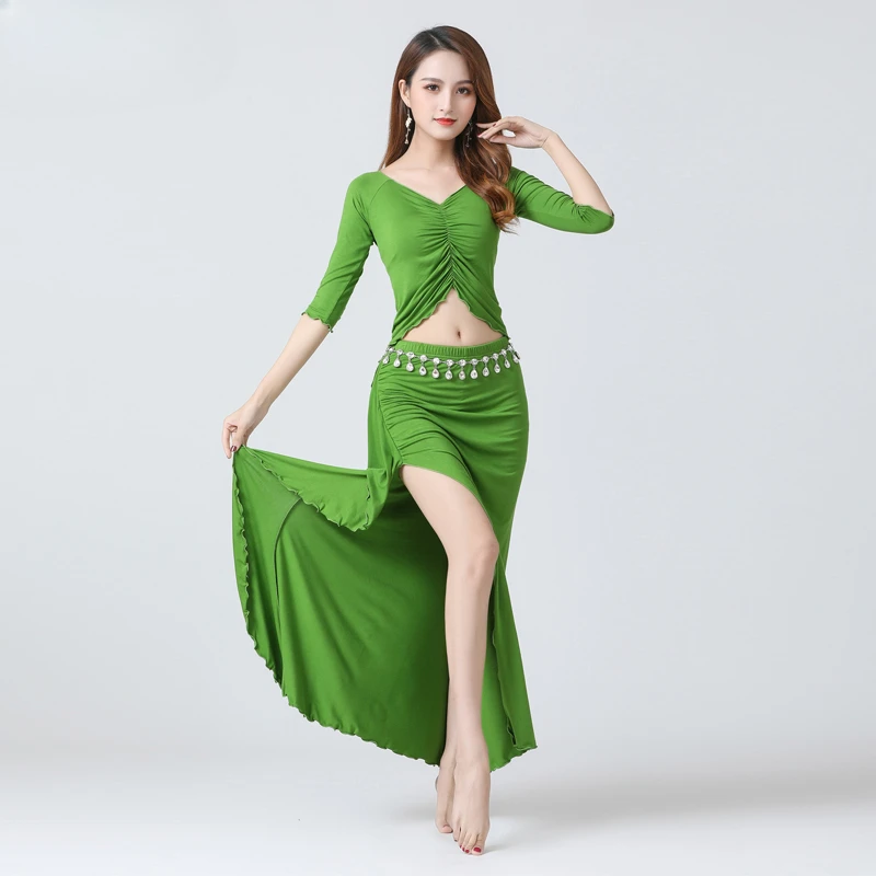 

Belly Dance Set 2024 New Sexy Clothing Women's Belly Dance Training Dress Beginner's Long Dress
