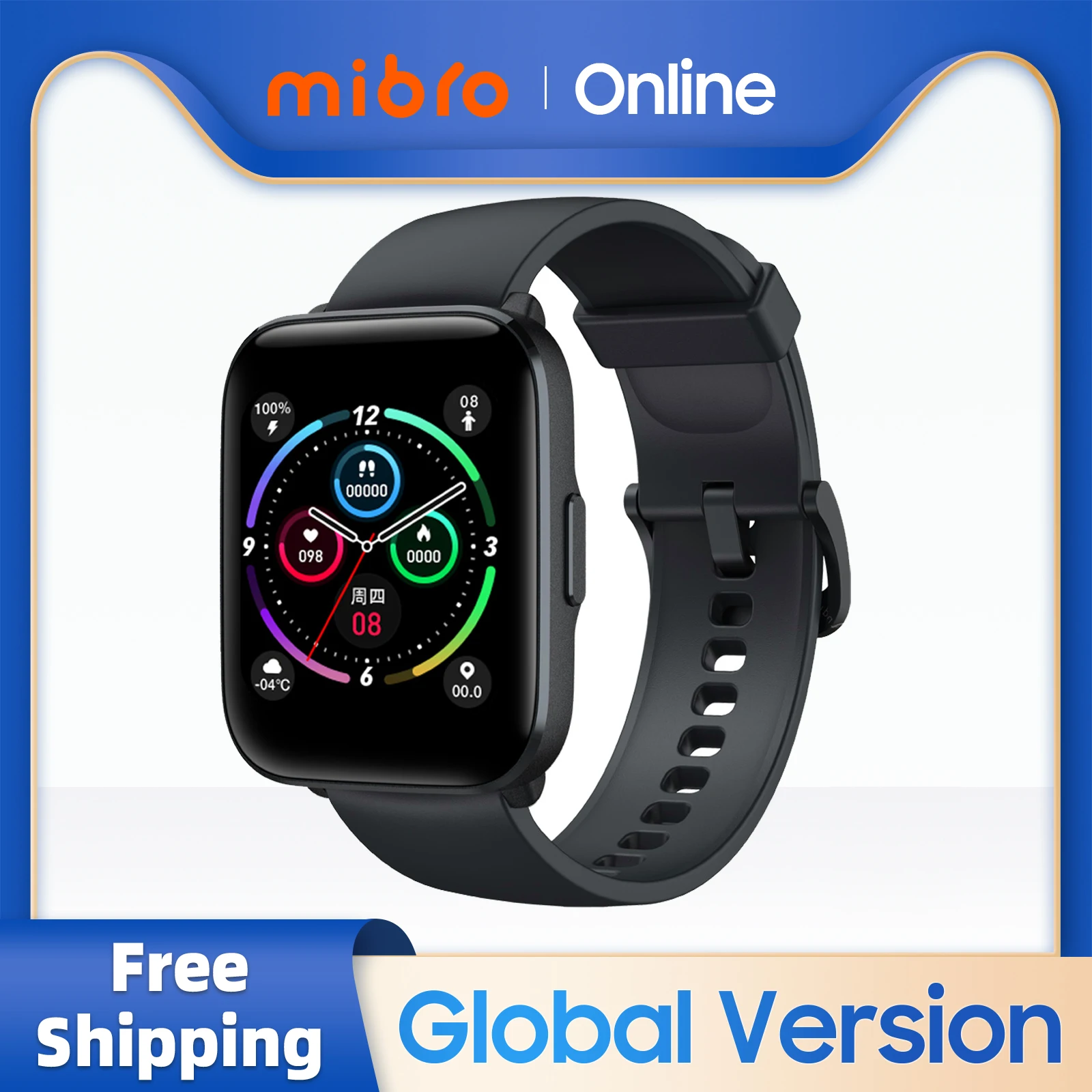 

Водонепроницаемые умные часы Mibro C2 для мужчин и женщин, спортивные умные часы с экраном диагональю 1,69 дюйма и Пульсометром