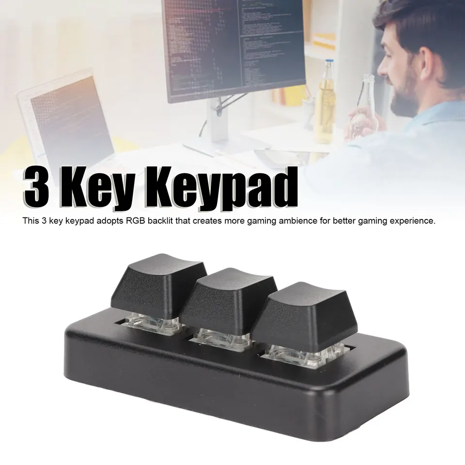 RGB Backlit Programmable 3 Key Keypad