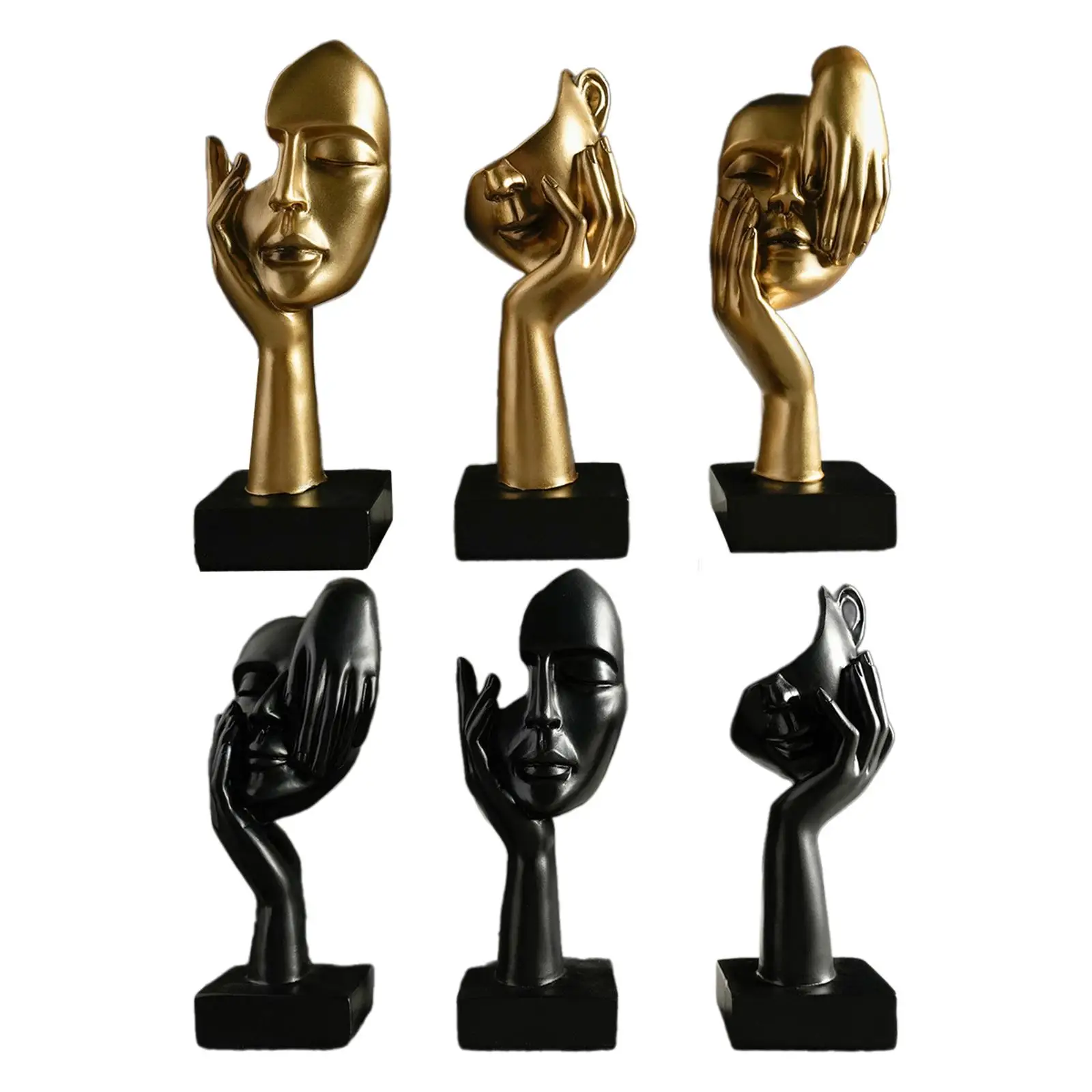 

3 Pieces Thinker Statues Creative Resin Housewarming Gifts Abstract Art Sculptures for Bedroom Bookshelf Office Shelf Home Decor