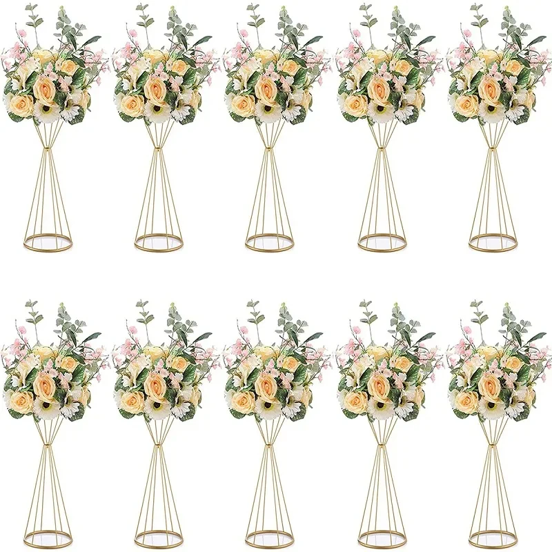 10ks vázy gold/ bělouš kvést stánek 70CM/ 50CM kov trasa vést svatební centerpiece květin držák pro událost večírek dekorace