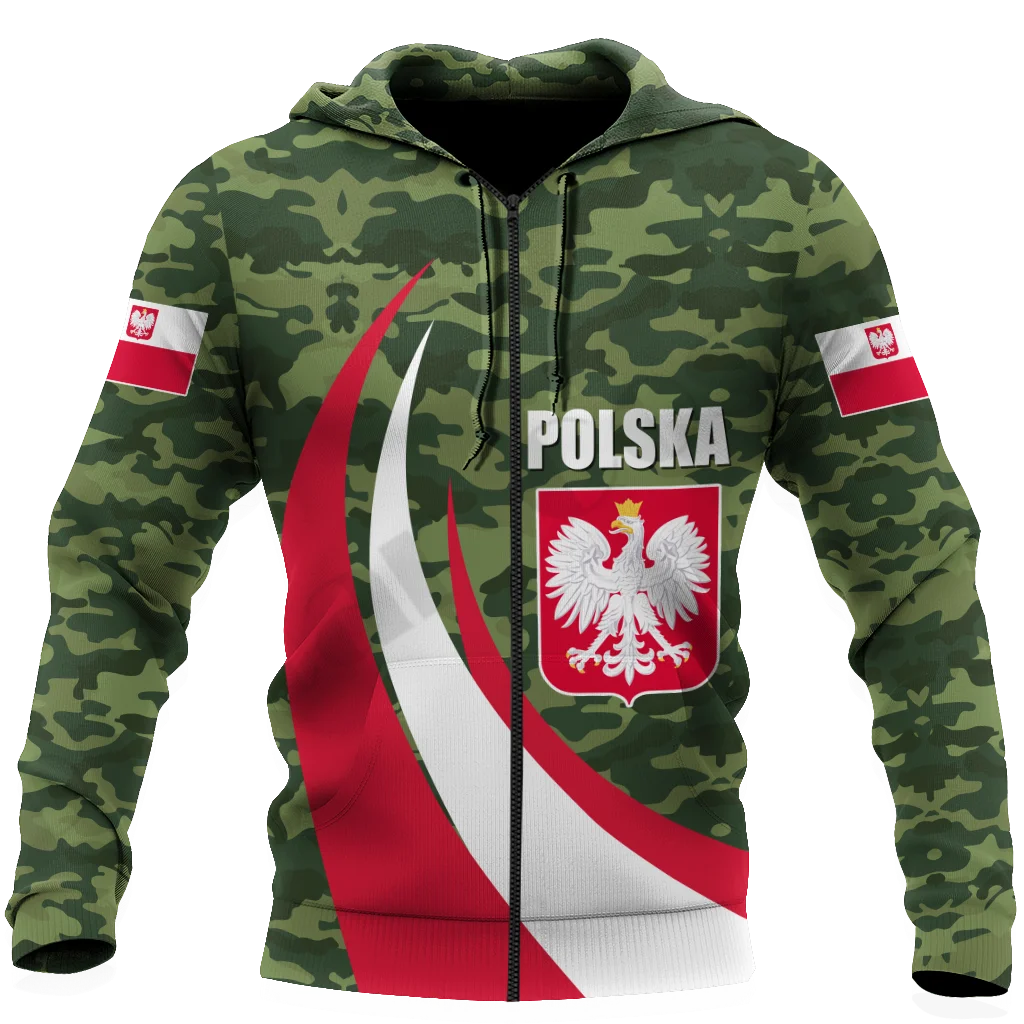 PLstar Cosmos 3DPrint Newest Poland Camo Flag Harajuku Streetwear Casual Unique Unisex Spring Hoodie/Sweatshirt/Zip Style-1