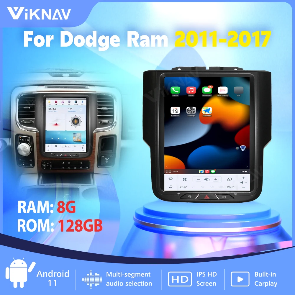 

Автомобильная стереосистема на Android 11, экран Tesla для Dodge Ram 2011-2017, мультимедийный видеоплеер, GPS-навигация, Carplay, Wi-Fi, головное устройство