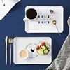 1PCS Food Plastic Dessert Serving Tray Tea Breakfast Bread Tray Snack Plate Storage Plates Square Cosmetics Dish Plate Dish 1
