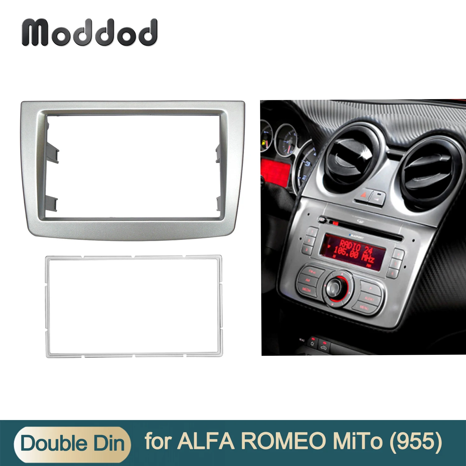 Doppio Din Fascia Per Alfa Romeo Mito Radio Refitting Installa Frame Dvd Stereo Panel Dash Mount Trim Kit Surrood Plate Bezel