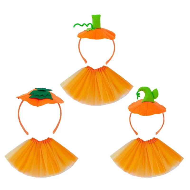 

2Pcs Halloween Pumpkin Costume for Kid Birthday Party, Halloween Dress up Party