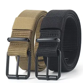 New Porous Pin Buckle Canvas Belts Men's Fashion Versatile Belt Student Youth Military Training Extended Denim Designer Belt 1