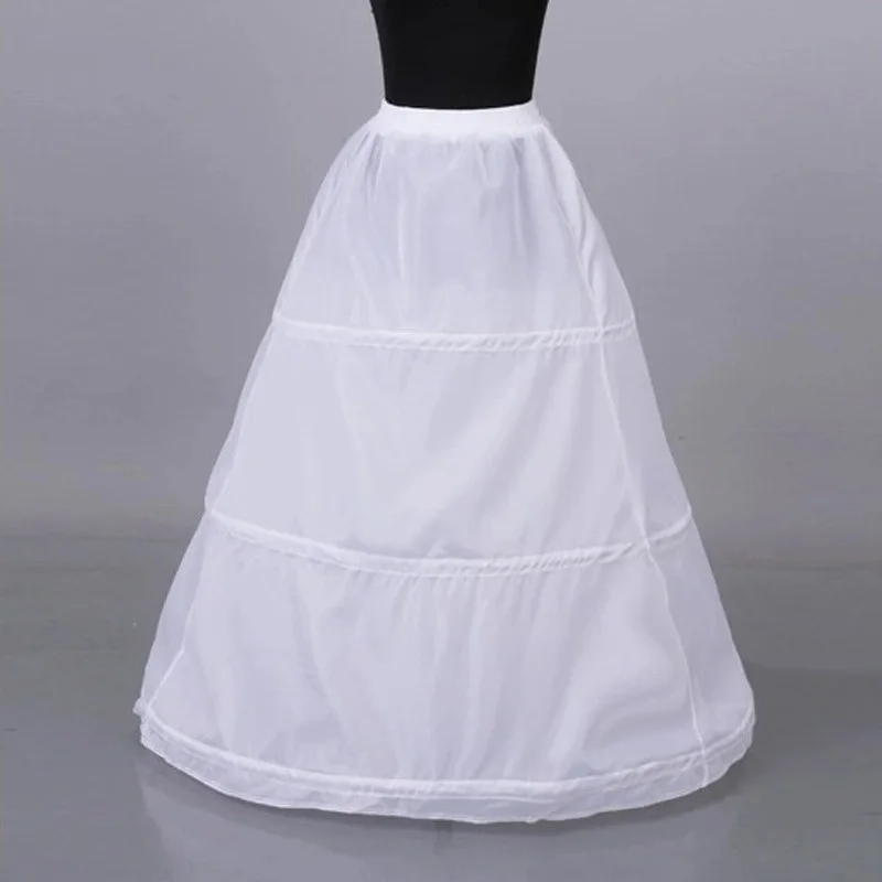 

Wedding White Petticoats 3 Layers Steel Ring Elastic Waistband Wedding Accessories Underskirt For Women Wedding Party
