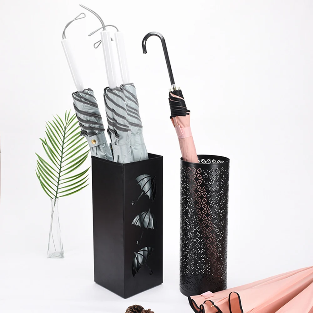 Metal Square Umbrella Holder Bin Free Standing Umbrella Walking Sticks Holder Multipurpose for Hallway Entryway Home Hotel