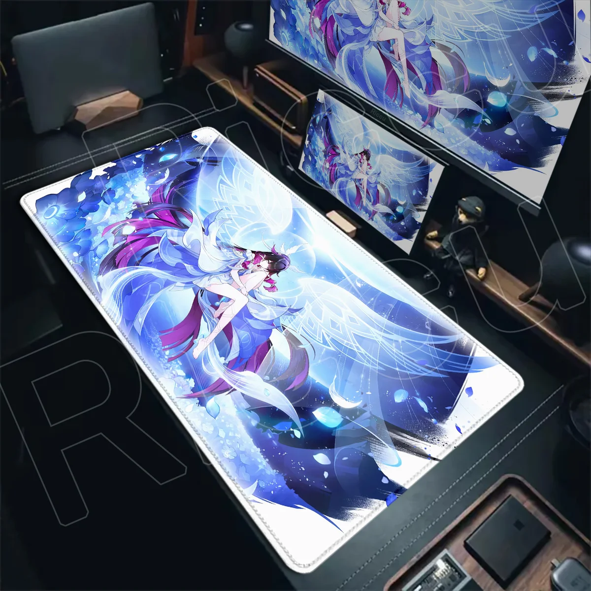 Kawaii Genshin Impact Columbina Mouse Pad Gaming Locking Animal Edge Big Computer Game Large Rubber Art Mousepad Laptop Desk Mat — view 3
