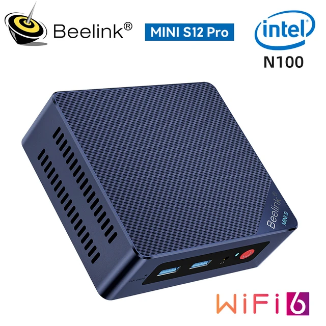 Beelink-ミニデスクトップコンピューター,SATA 12 pro,intel 12n100,intel 11,n5095,8GB, 128GB,  256 GB,ssd,n95,gk3v,vs