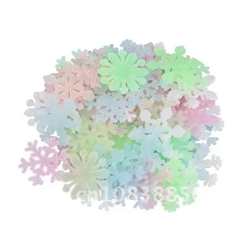 

50 Pieces Glow-In-The-Dark Snowflake Wall Stickers for Kids Baby Rooms Bedroom Christmas Home Decoration Navidad 2022