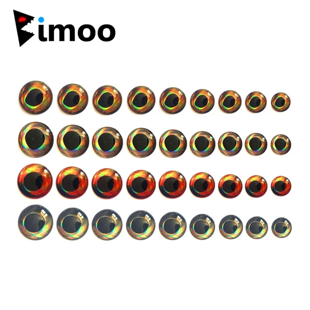 3D-Holographic Fishing Lure Eyes for Fly Tying Stickers 6mm, 8mm