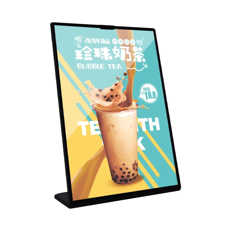 Menu Board Plastic Display Board A4 Table Card Double-sided Desktop Water Card Menu Price List Price Stand Billboard