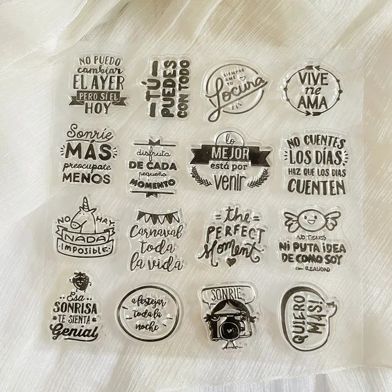 Spanish Word Phrase Clear Stamp for Scrapbooking Photo Album Decoration