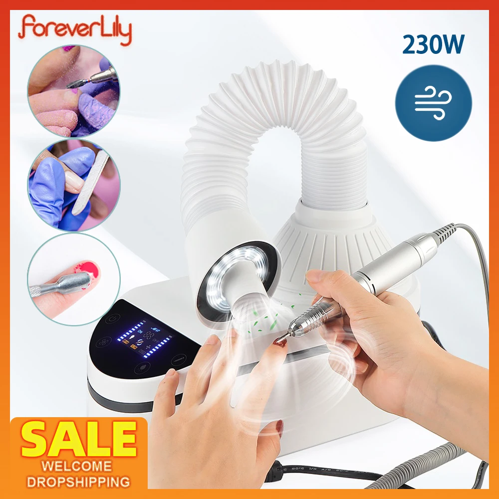 230W Nail Vacuum Cleaner Nail Dust Collector Super Power Brushless