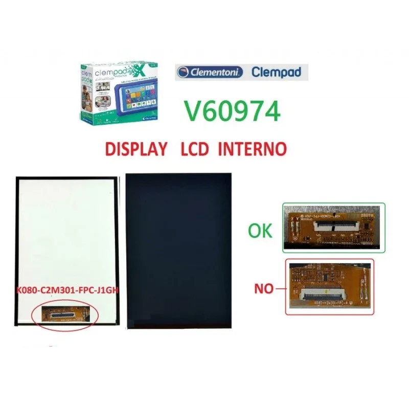 Polegadas Tela Lcd K080-im2ch806-r para Clementoni Clempad Revolução V60974 Wifi 8