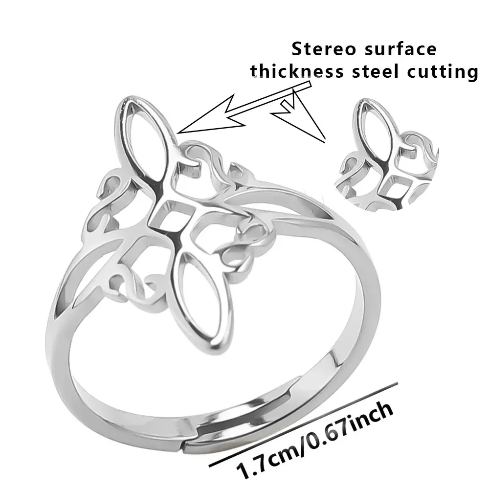Witchcraft Stainless Steel Open Ring Supernatural Witch Knot Rings For Women Wiccan Cross Protection Amulet Jewelry magic ring