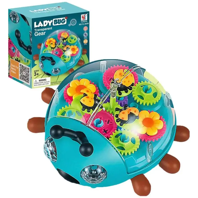

Electric Beetles Car Toys With Music LED Lights Electronic Learning Game Light Up Infant Crawling Toys For Kids Age 3 4 5