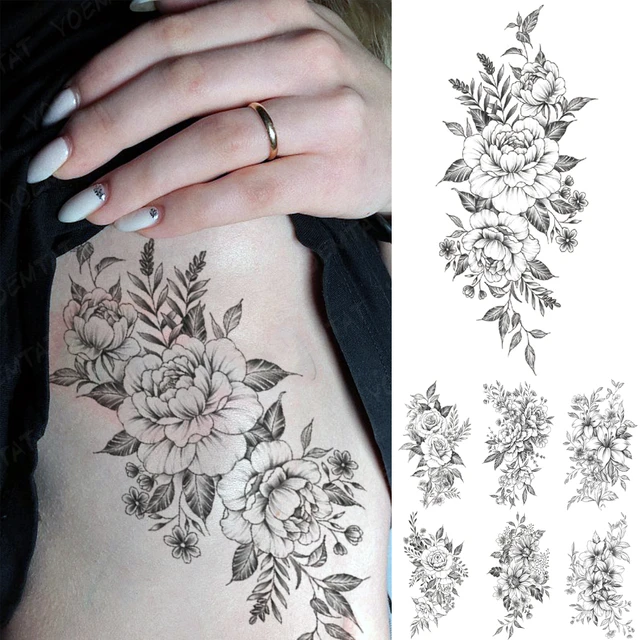 Adesivos De Tatuagem Temporária Com 25 Tipos, Plantas Para