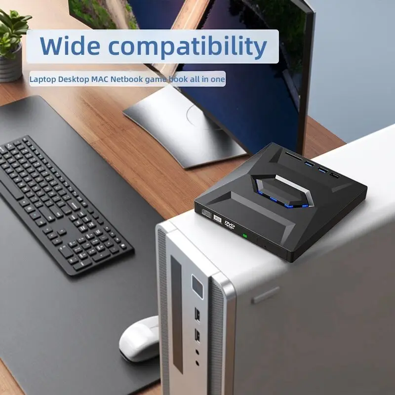 USB 3.0 External Blu-ray Player 7-in-1 Multifunctional CD DVD BD Bluray Burner SD TF Card Reading Function Drive for Laptop PC 4