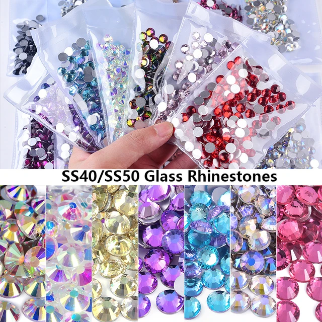 Diamantes de imitación de Cristal AB transparente AAAAA, fijación en  caliente, Strass de vidrio, fijación en caliente, diamantes de imitación  para ropa de tela, SS16, SS20, SS30 - AliExpress