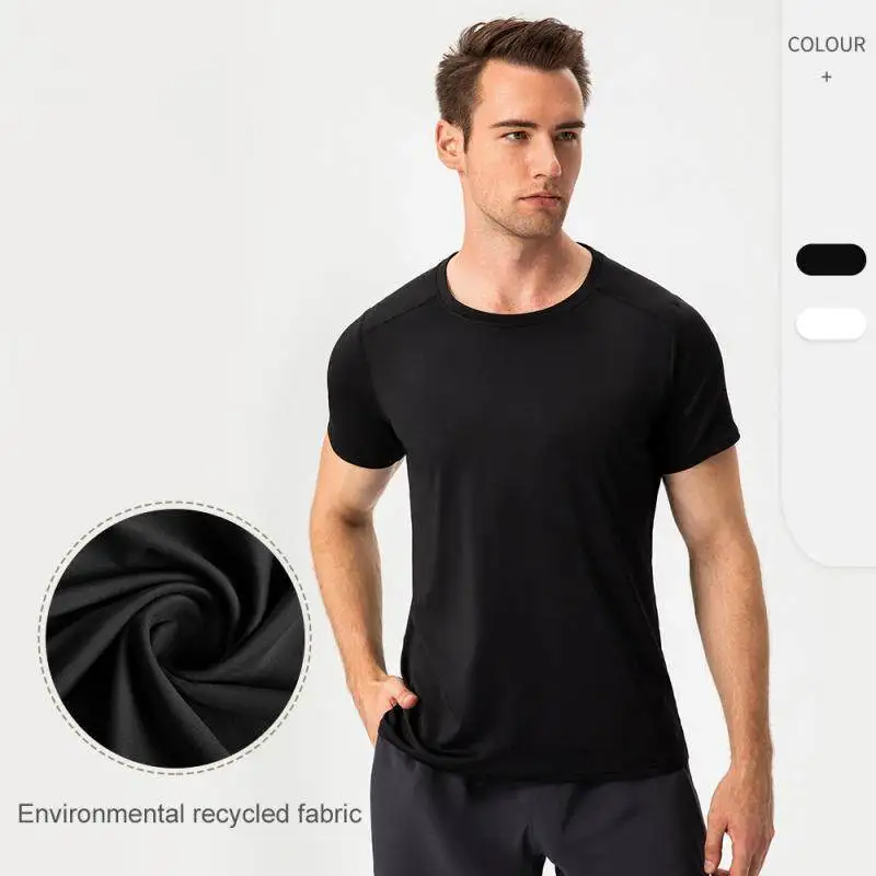 

(S-2XL) Мужская быстросохнущая Спортивная футболка, эластичная дышащая футболка для тренировок в тренажерном зале, бега, тренировок, фитнеса, кроссфита, футболка с коротким рукавом