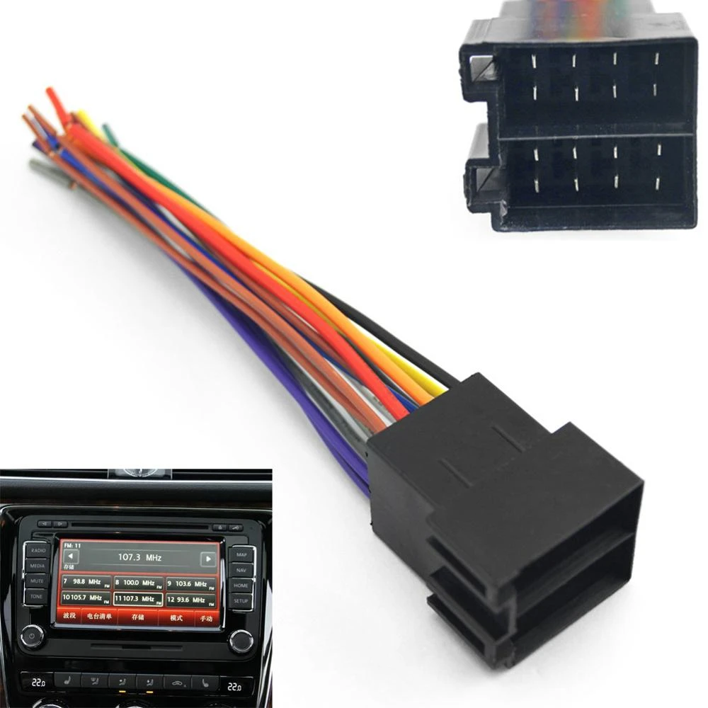 

​Universal Power Adapter Car Male ISO Connector Plug Radio Wire Wiring Cable Antenna Radio Harness Adapter for Auto Car Stereo