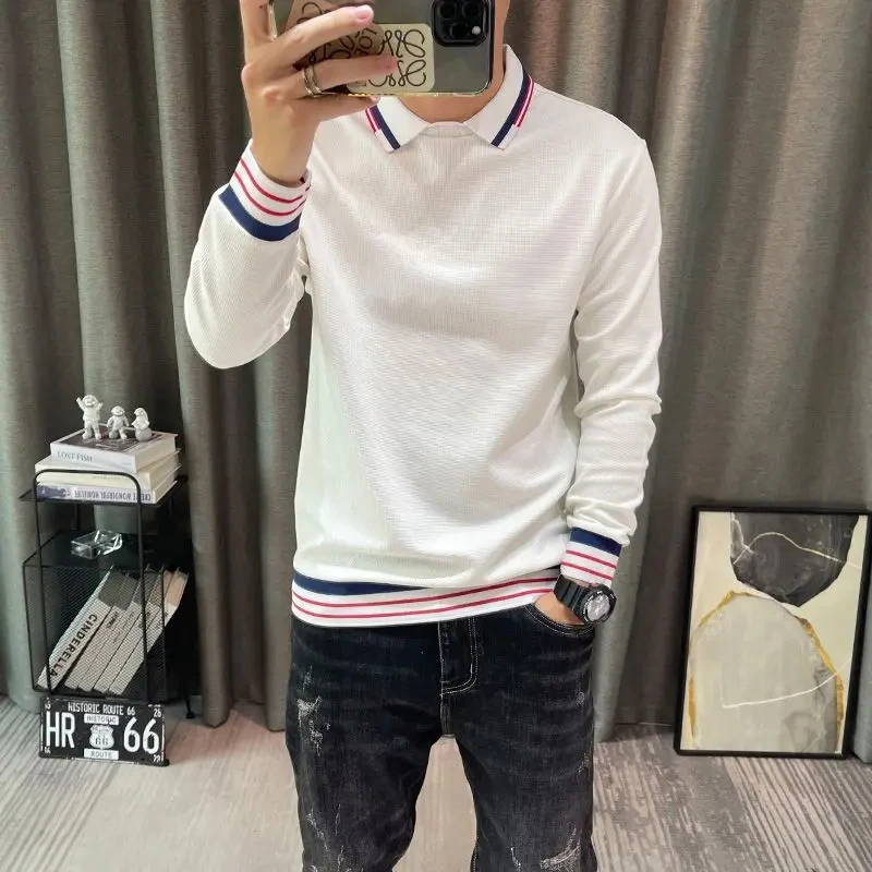 Polo da uomo attillate con colletto Slim Fit Felpe da uomo Pullover di alta qualità Citazioni Top Tendenze della moda 2025 Emo Original - immagine 3
