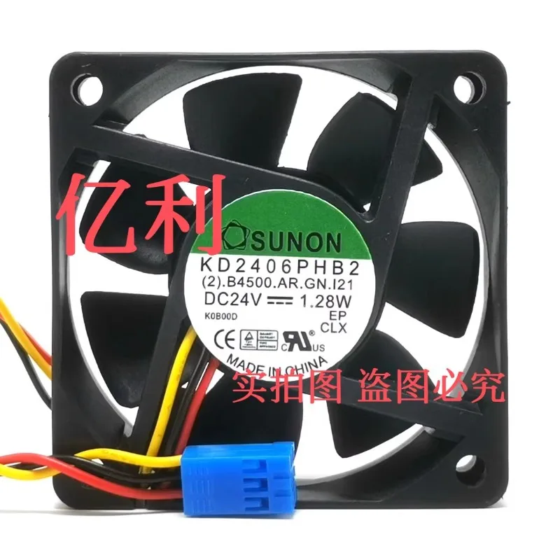 New Cooler Fan for SUNON KD2406PHB2 24V 1.28W 6CM 6015 Silent Frequency Converter Cooling Fan 60*60*15mm