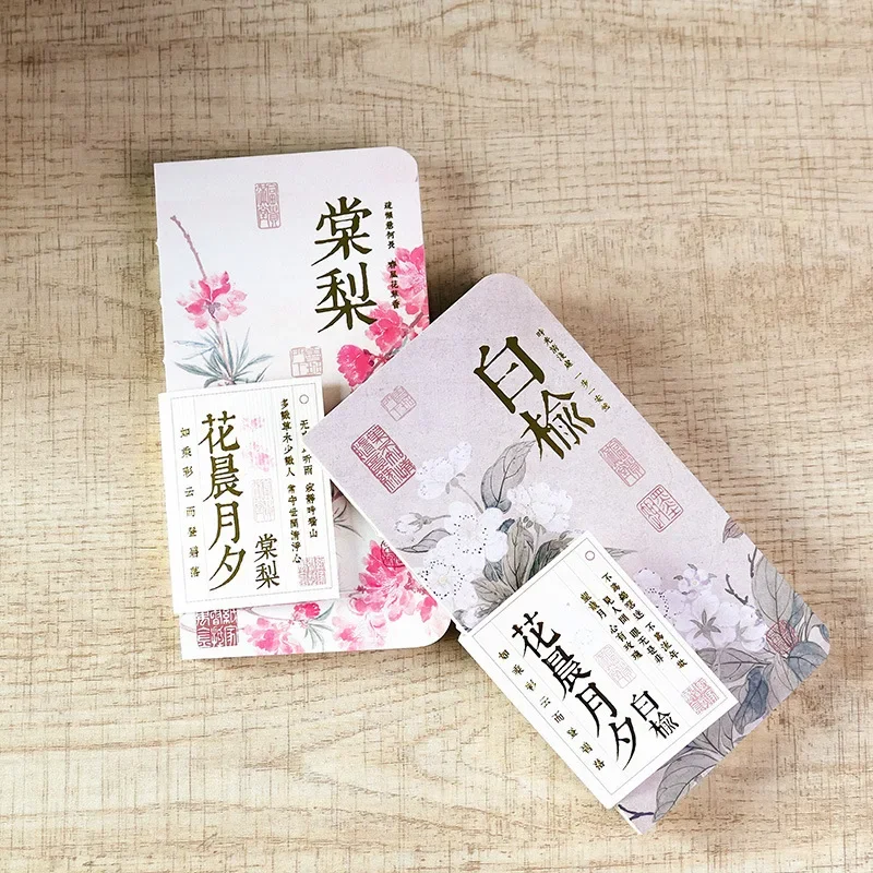 휴대용 일기장 연습 책, 학생용 사무실 학교 용품, 중국 스타일 빈 내부 페이지, 꽃 그림, 포켓 노트