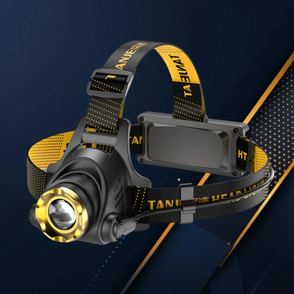 LED Super Bright Headlight USB DC Rechargeable Outdoor Portable Headlamp Angle Adjustable 1200mAh for Camping Hiking Fishing