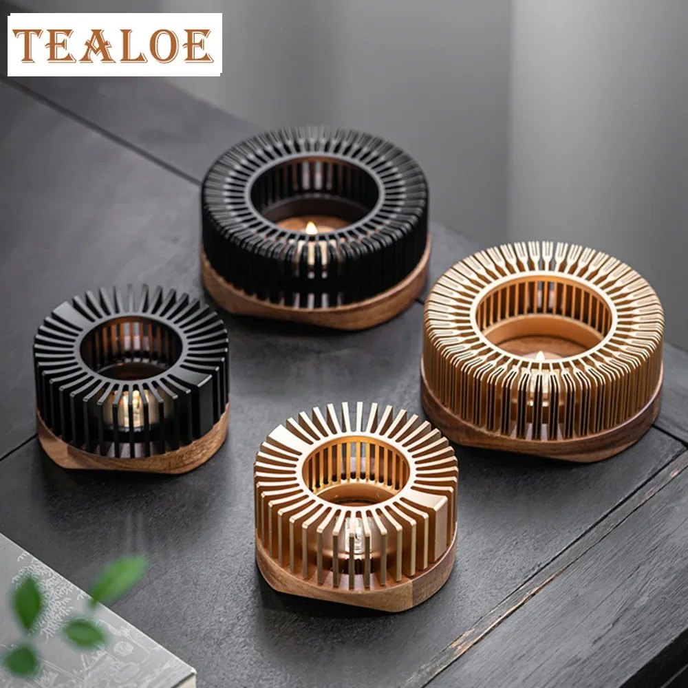 Japanese-style Tea Warmer Stove Solid Wood Tea Warmer Holder Teapot Candle Heating Base Warm Drink Wine Boiler Kung Fu Set
